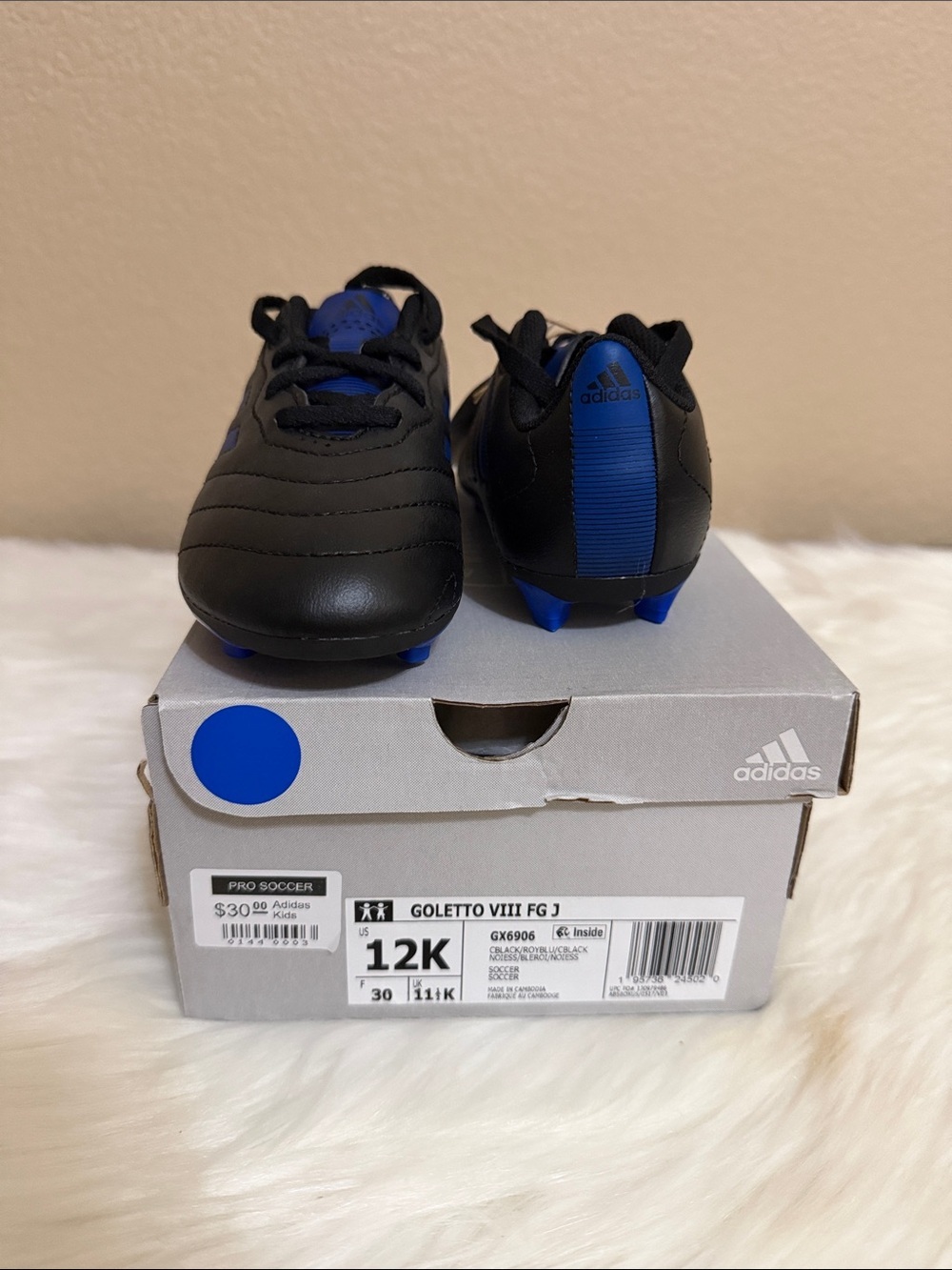 adidas Kids Soccer Cleats in Black and Blue